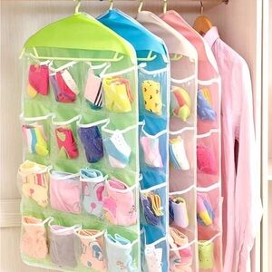 16 piece hanging storage bag - pink